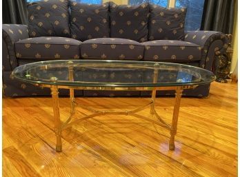 Mid-century Modern Inspired Beveled Glass Brass Table