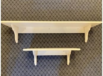 Set Of 2 Shabby Chic Style Painted Shelves