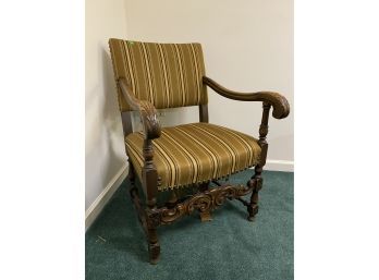 Antique Victorian Era Upholstered Armchair