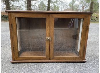 Antique Solid Hardwood Glass Door Cabinet