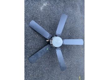 Black Ceiling Fan With Frosted Glass Shade