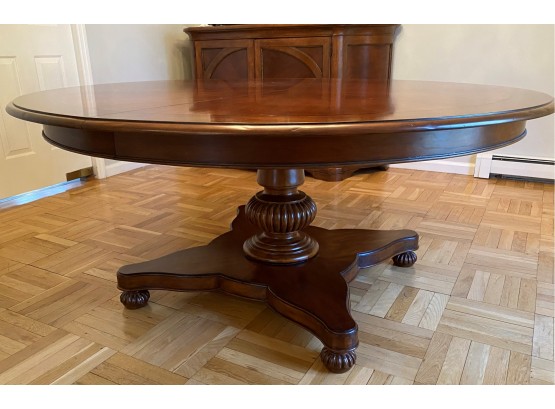 BAKER Milling Road Carved Pedestal Round Expandable Dining Table