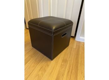 Leather Cube Ottoman With Storage