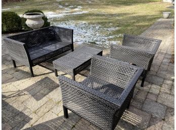HAMPTON BAY All Weather Outdoor Love Seat Sofa, Coffee Table & Chairs Pair 1 Of 2