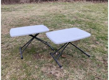 LIFETIME Adjustable And Folding Portable Tables Pair