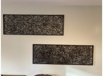 Framed Woven Decorative Wall Art Pair