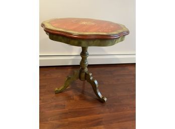 Scalloped Painted Candle Stand Table