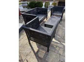 HAMPTON BAY All Weather Outdoor Love Seat Sofa, Coffee Table & Chairs Pair 2of 2