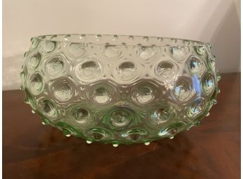 BJ Bohemia Glass Hobnail Bowl Kamenicky Senov