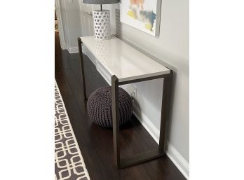 Modern White Lacquered Chocolate Wood Color Console