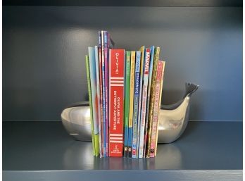 2 Pewter Whale Shaped Solid Book Ends
