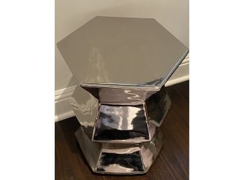 Tozai Handmade Pewter Over Ceramic Side Table