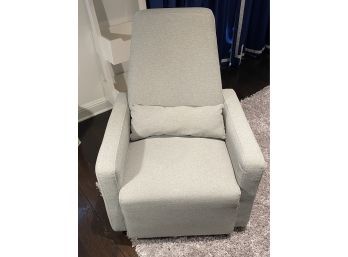 Tailored And Elegant Upholstered Grey Swivel Glider Nursery Chair