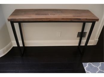 Modern Laminate Wood & Metal Console Table