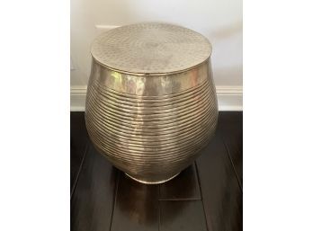 Eclectic Beveled Metal Side Table