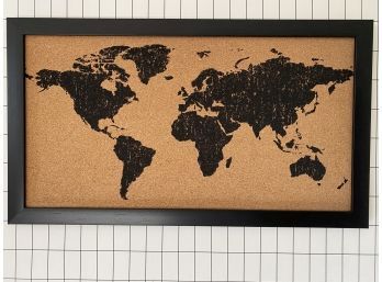 Wall Framed Art Made Of Cork Board With Earth Drawing