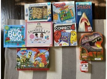Assortment Of 9 Board Games And Puzzles