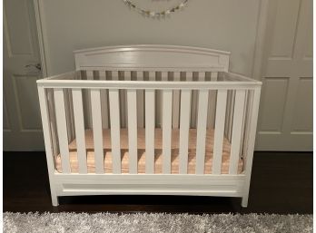 White Baby Crib With Mattress