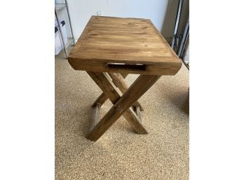 ' Aire Del Sur' Beautiful Butcher Block Wood Serving Tray Table - Made In Argentina