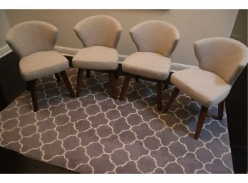 4 West Elm Upholstered Woven Dining Room Chairs