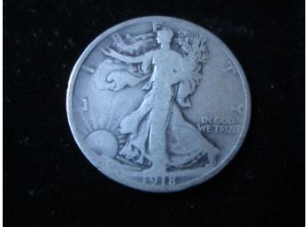 1918 P U.S Walking Liberty Silver Half Dollar