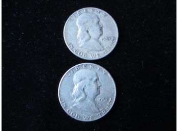 1951 & 1952 U.S. Franklin Silver Half Dollars