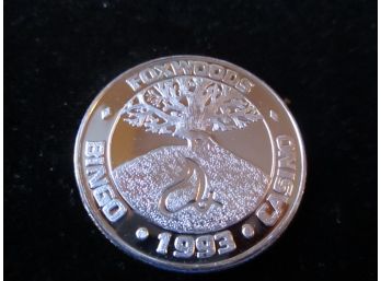 1993 Foxwoods Bingo Casino Silver Coin, .999