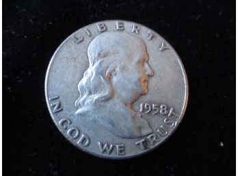 1958 P U.S. Franklin Silver Half Dollar