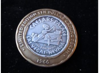 1966 Ceasars Palace Silver Coin, .999, Las Vegas