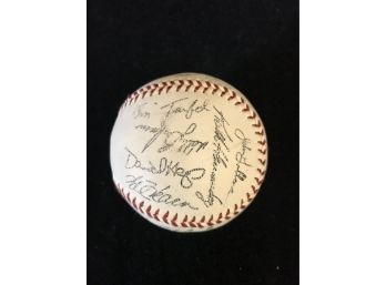 Interesting Stamped Signature Baseball
