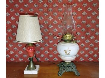 Two Vintage Boudoir Lamps