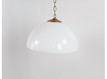 Vintage White Swirl Murano Glass Pendant Light