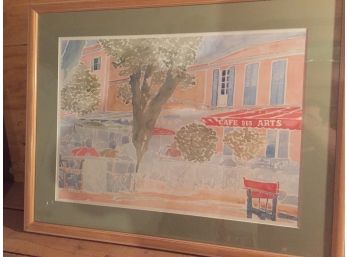 Large 29x23Beautiful Cafe Scene Framed And Matted