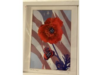 Patriotic Poppy By & Signed Peter OMalley Photography Collage Art