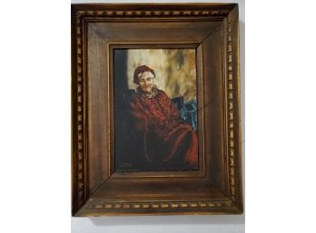 Elegant Victorian Style Woman Portrait. Oil On Canvas.