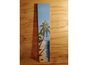 Tropical Beach, Oil On Canvas. Signed By Artist.