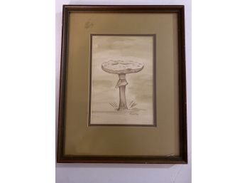 Mushroom Watercolor On Paper, Signed By Artist Jarring