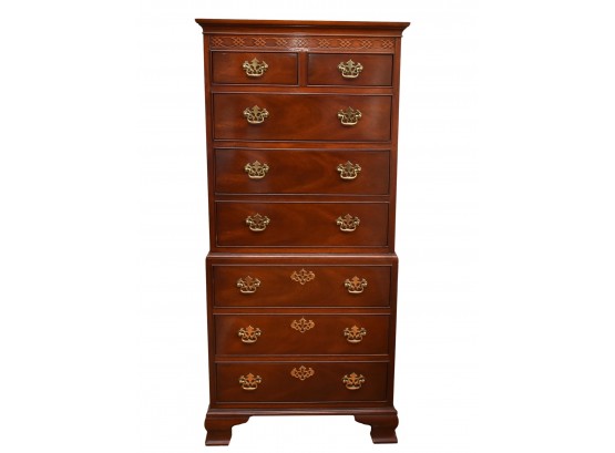 Baker Furniture Mahogany Chippendale Style Chest On Chest
