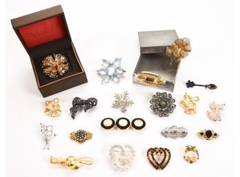 Collection Of Brooches Including Sterling, Signed And More