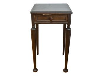Antique Wood Side Table With Dovetail Drawer