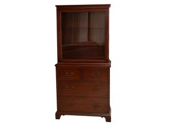 Hathaway's Solid Genuine Mahogany China Hutch Cabinet With Drawers