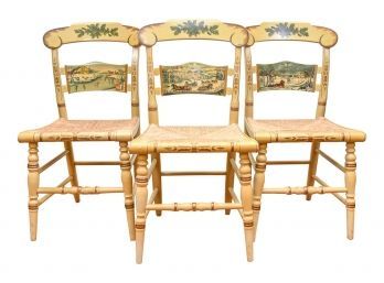 Limited Edition Hitchcock Signature Series Christmas Chairs - Years 1983, 1986 And 1987