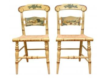 Limited Edition Hitchcock Signature Series Christmas Chairs - Years 1988 And 1989