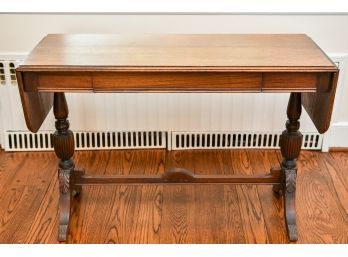 Antique Gimbel Brothers Wood Drop Leaf Console Table