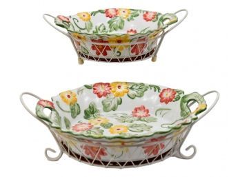 Temptations Presentable Ovenware By Tara Serving Dishes With Carrying Baskets