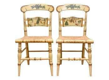 Limited Edition Hitchcock Signature Series Christmas Chairs - Years 1992 And 1993