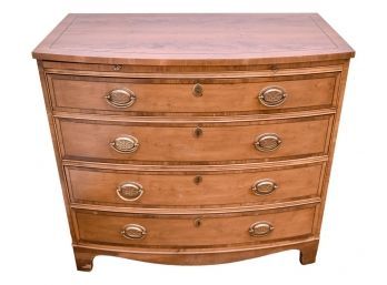 Baker Furniture Hepplewhite Style Mahogany Bow Front Chest Of Drawers
