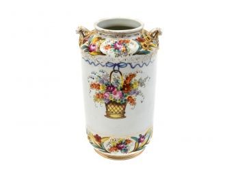 Hand Painted Nippon Porcelain Vase With Gold Detailing