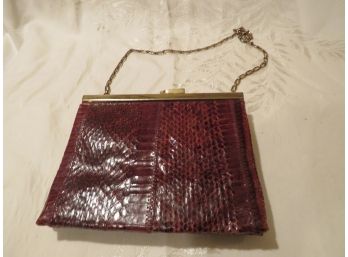 Vintage Alligator Purse With Chain Handle