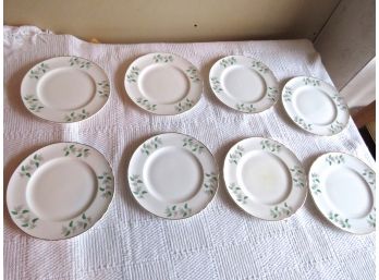 Set Of Eight Staffordshire Crown Bone China Dessert Plates